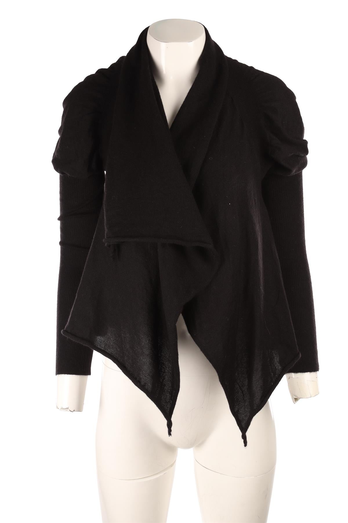 ALEXANDER MCQUEEN BLACK CASHMERE CARDIGAN MEDIUM