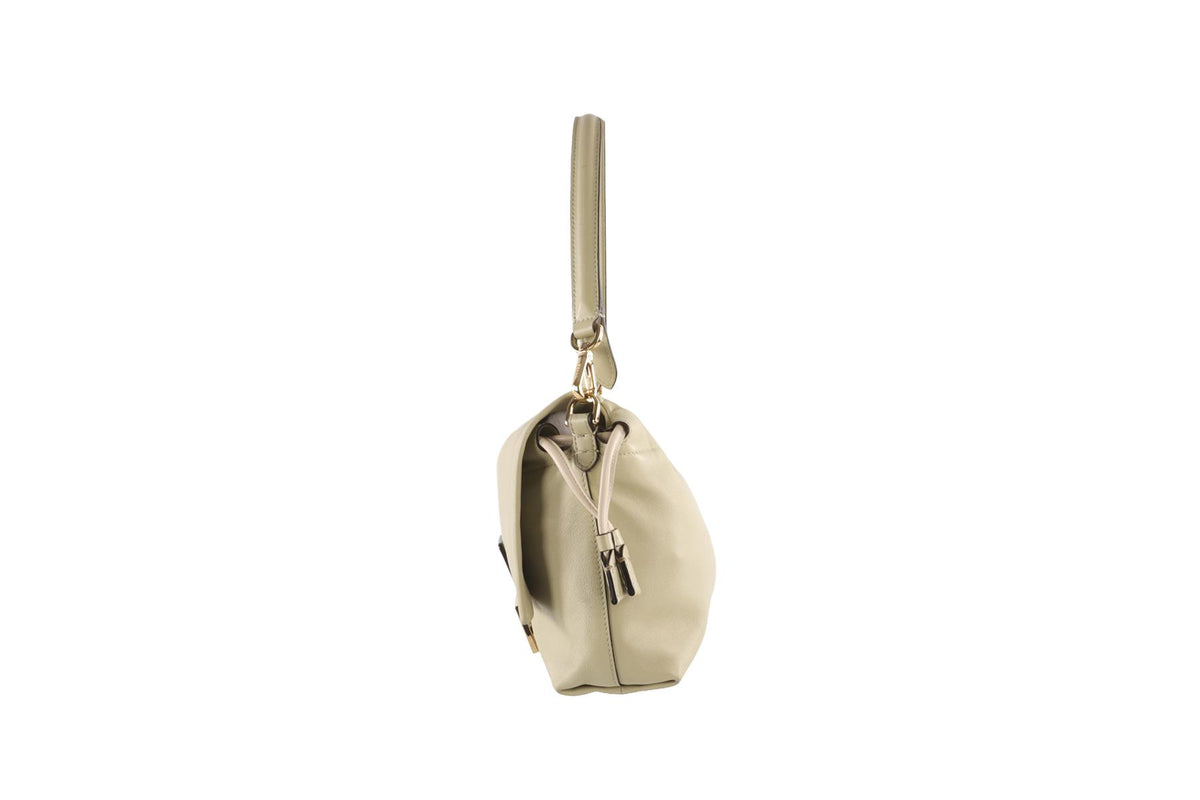 FENDI GREEN MAMMA BAGUETTE LEATHER SHOULDER BAG
