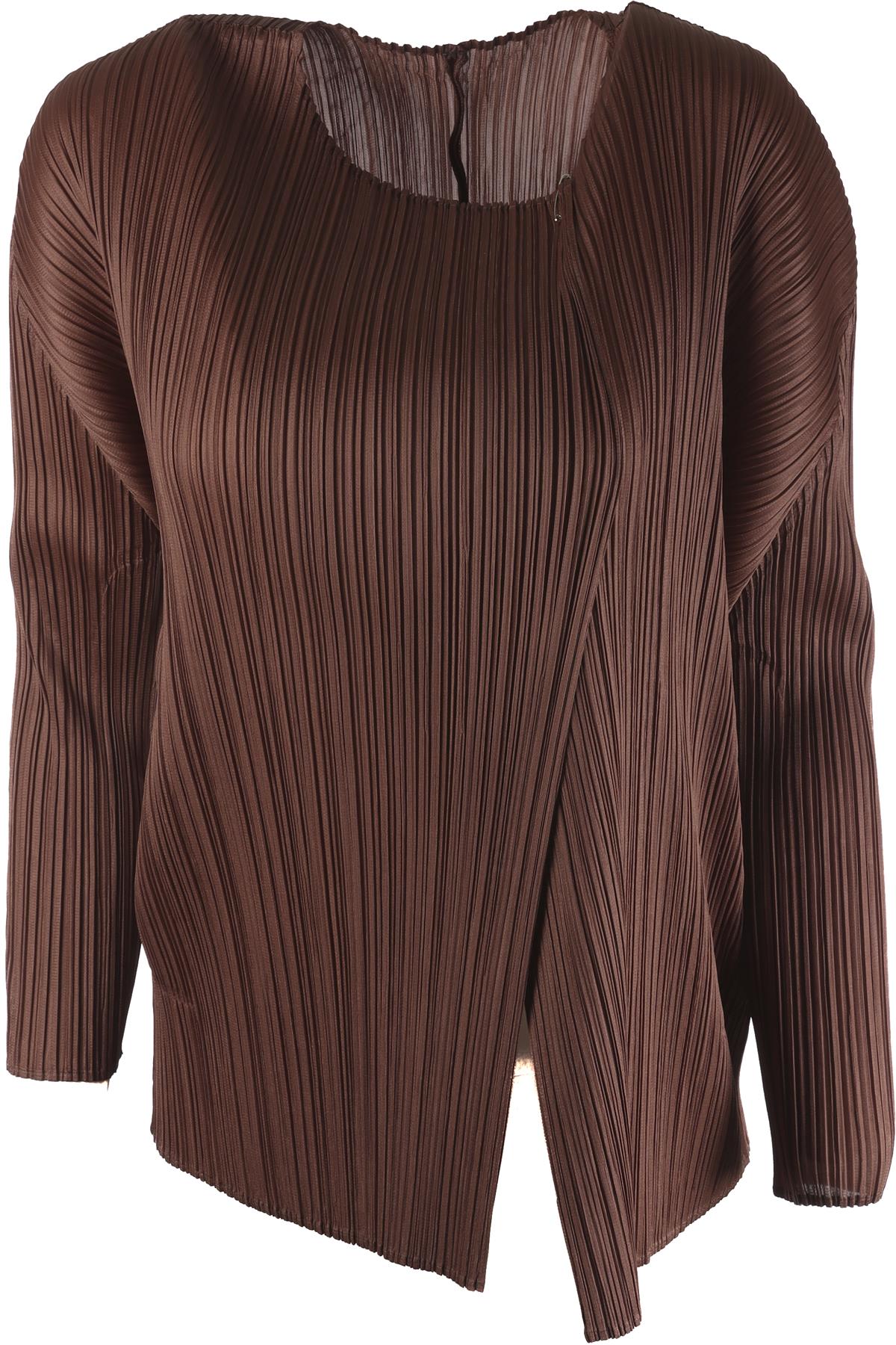 PLEATS PLEASE ISSEY MIYAKE BROWN CARDIGAN JP 3 UK 8
