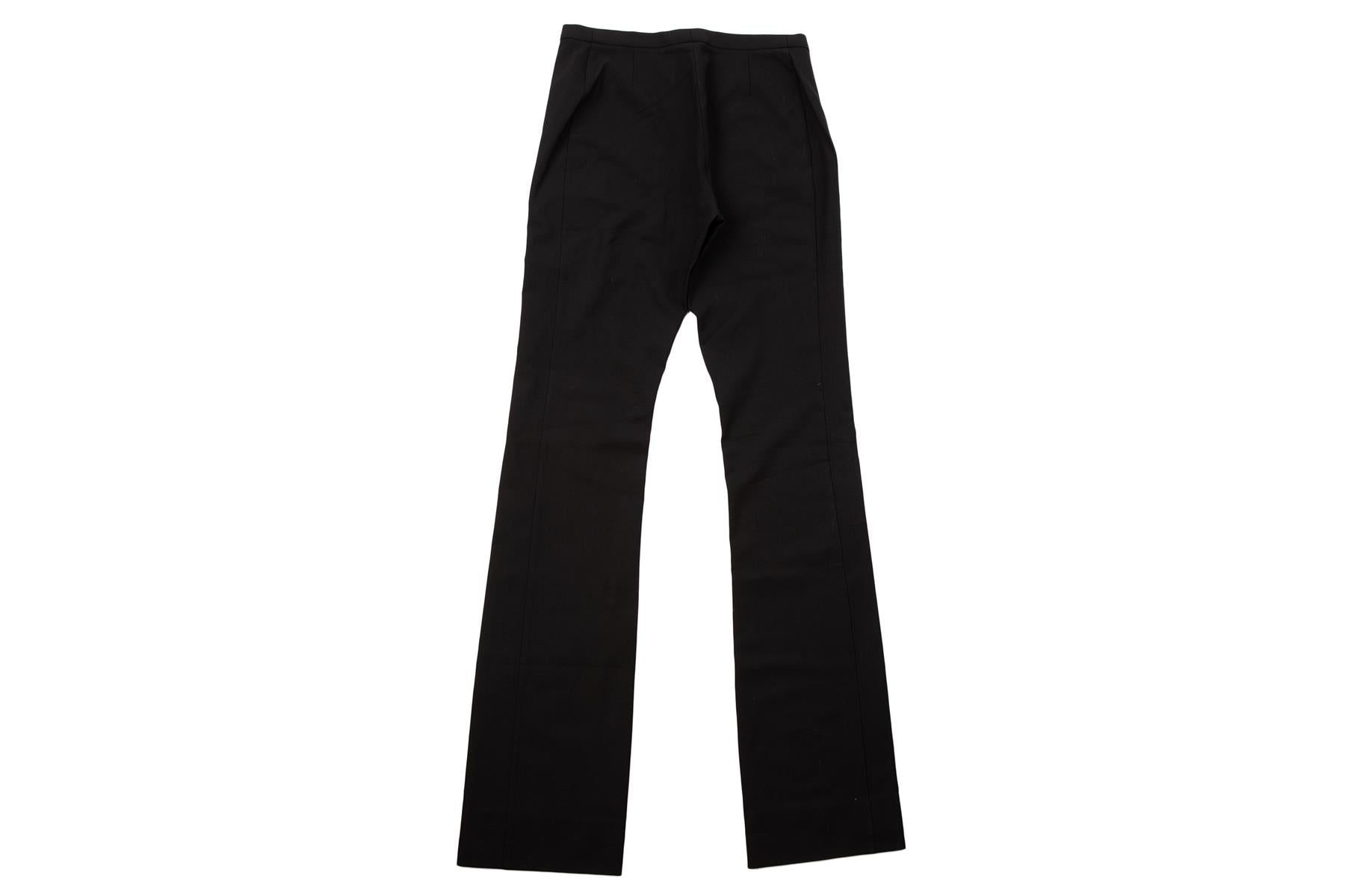 GIANNI VERSACE BLACK VINTAGE WOOL STRAIGHT LEG PANTS XSMALL