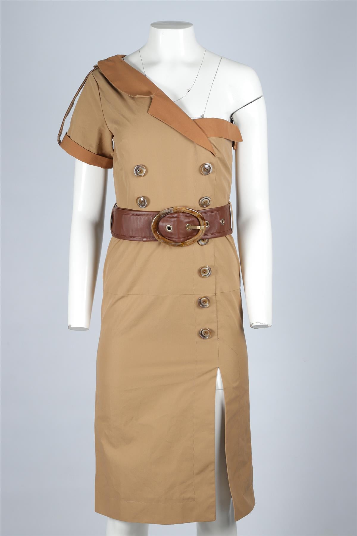 SKIIM BROWN COTTON MINI DRESS FR 36 UK 8
