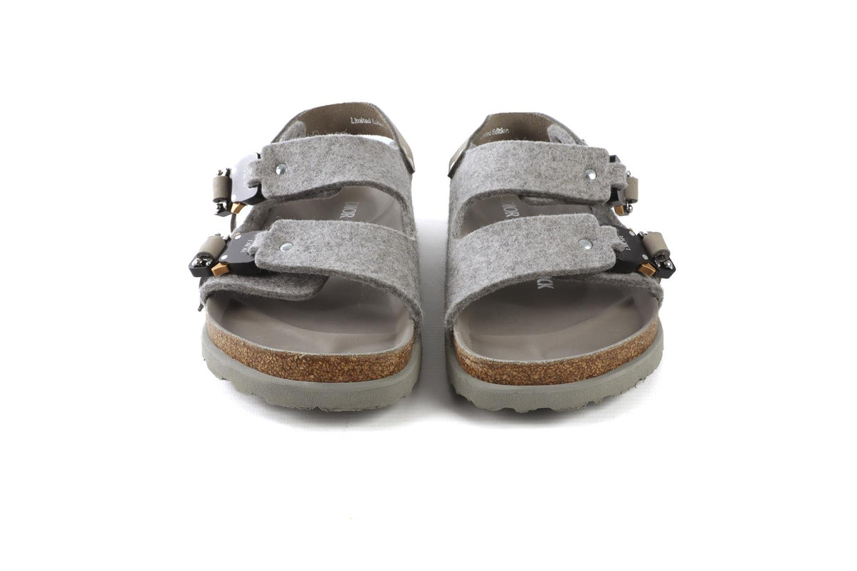 CHRISTIAN DIOR + BIRKENSTOCK GREY MILANO FELT SANDALS EU 39 UK 6 US 9