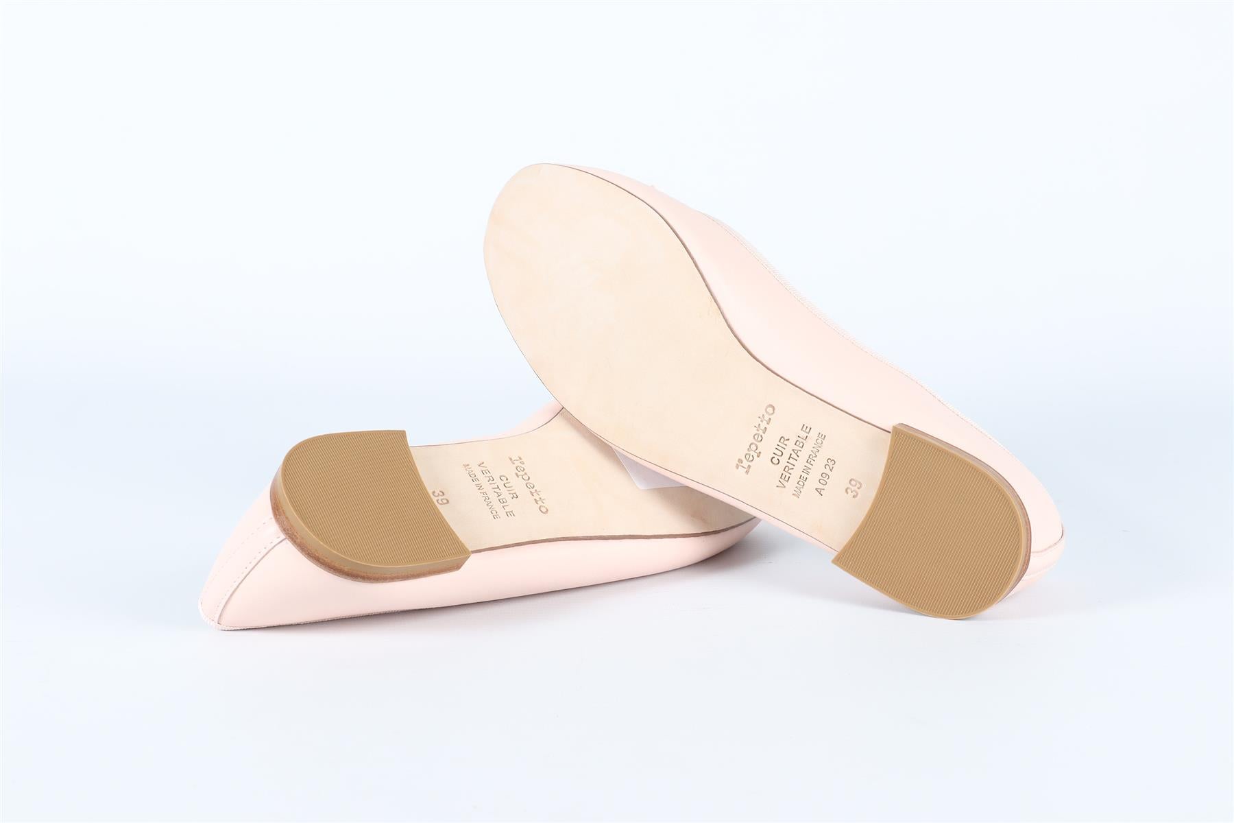 REPETTO PINK LEATHER BALLERINA FLATS EU 39 UK 6 US 9