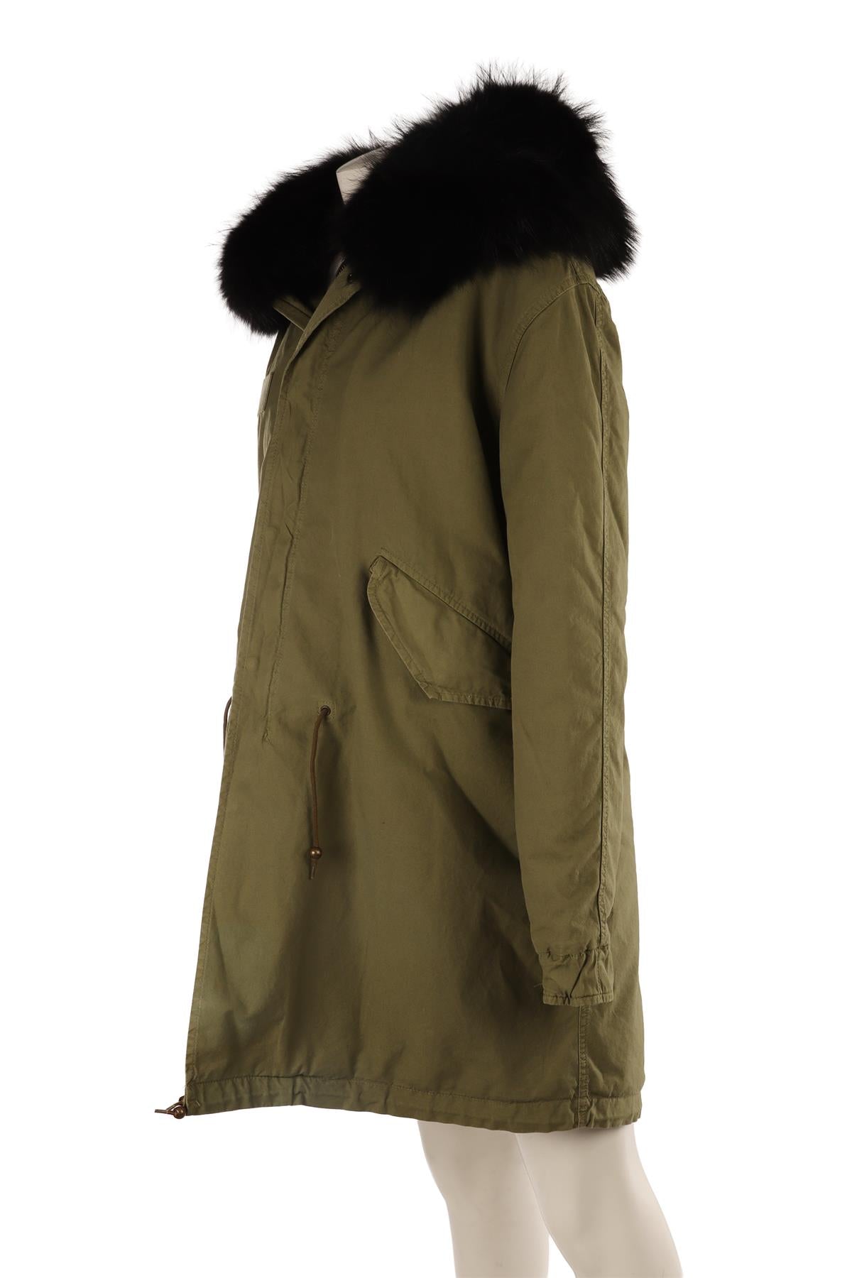 MR AND MRS ITALY GREEN RABBIT FUR AND COTTON COAT MEDIUM