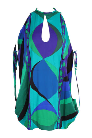 PUCCI MULTI SATIN MINI DRESS IT 36 UK 4