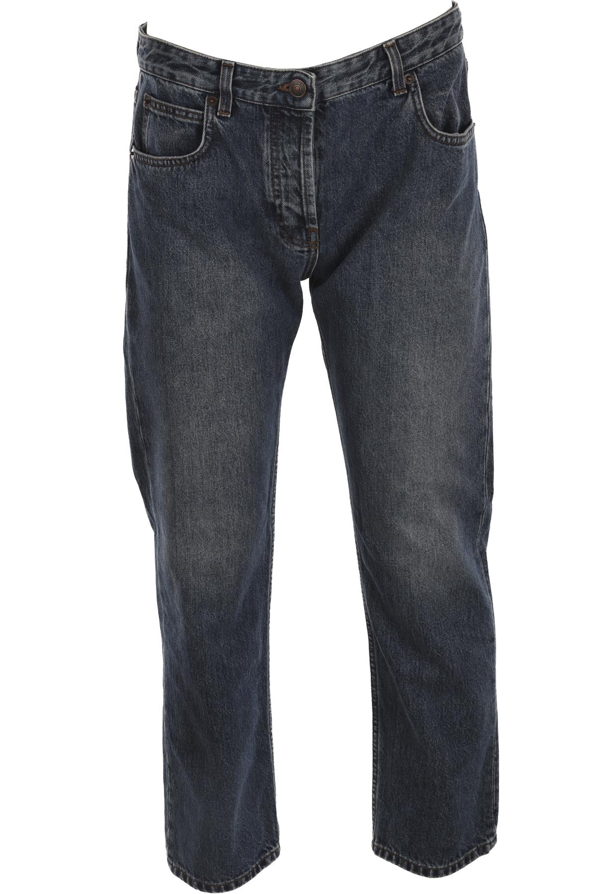 THE ROW BLUE HIGH RISE STRAIGHT LEG JEANS W26 UK 8