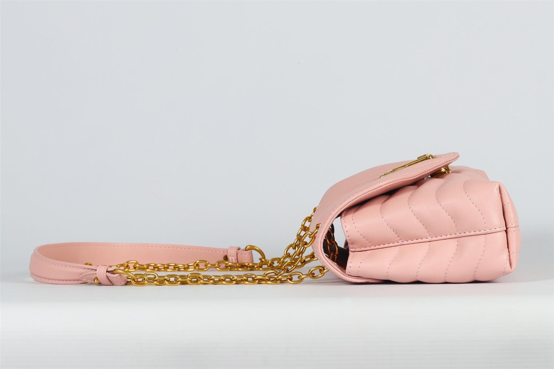 LOUIS VUITTON PINK NEW WAVE CHAIN MM LEATHER SHOULDER BAG