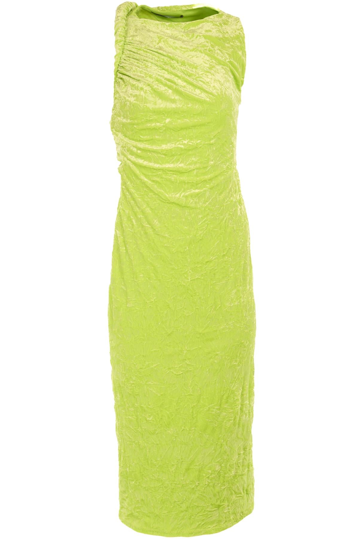 VERSACE GREEN VELVET MIDI DRESS IT 42 UK 10