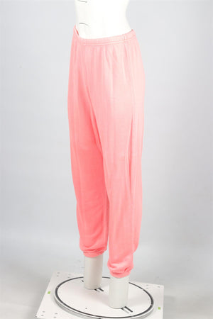 SKIMS PINK COTTON BLEND TRACK PANTS XSMALL