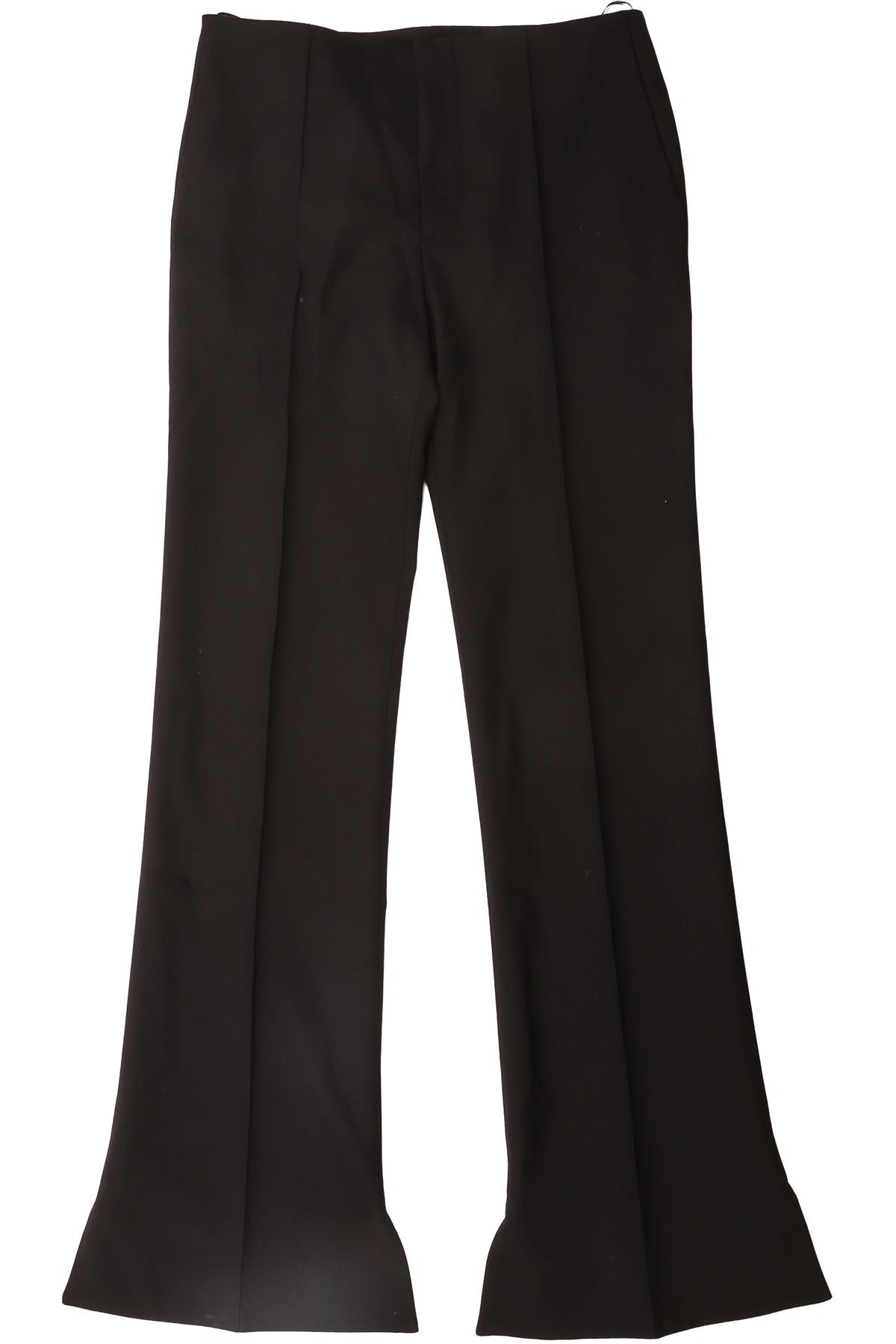 CHLOÉ BLACK WOOL STRAIGHT LEG PANTS FR 36 UK 8