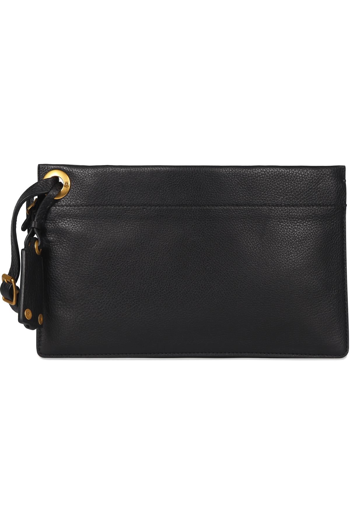 VALENTINO GARAVANI BLACK LEATHER CLUTCH