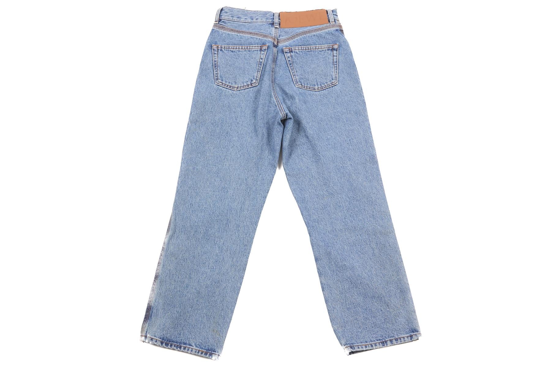 LOEWE BLUE HIGH RISE STRAIGHT LEG JEANS FR 36 UK 8