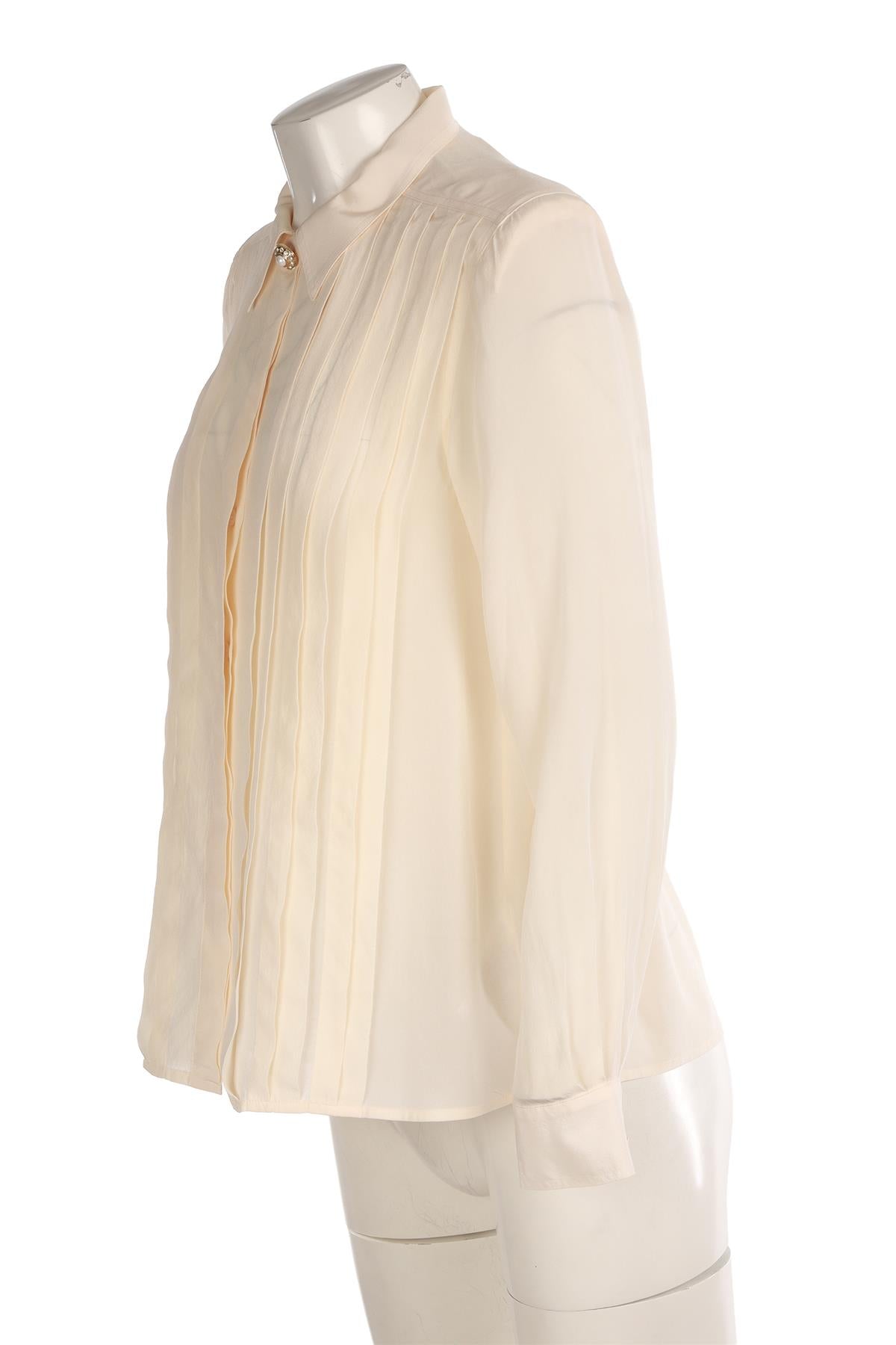 ALESSANDRA RICH CREAM SILK SHIRT IT 40 UK 8