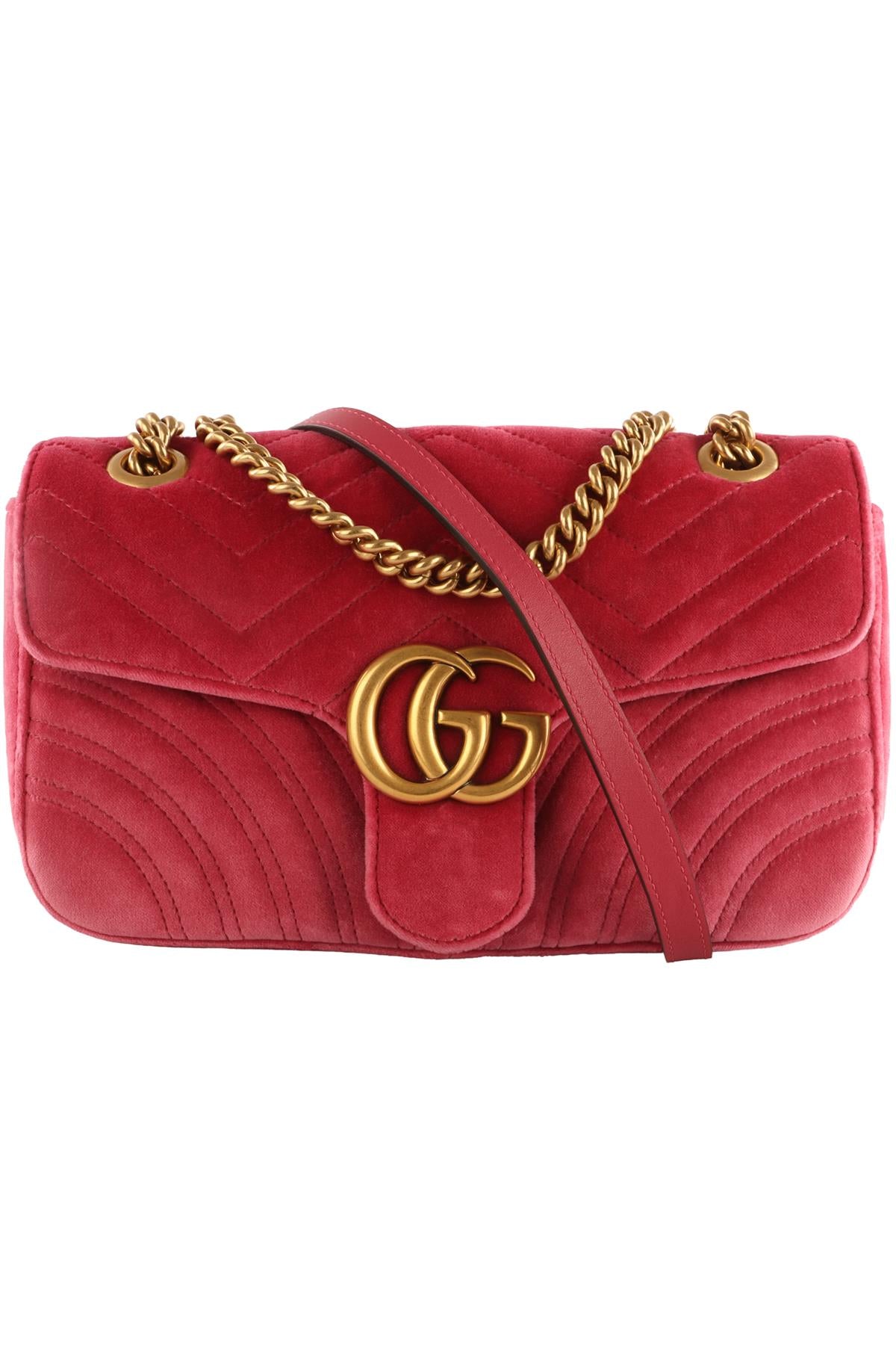 GUCCI PINK MARMONT VELVET SHOULDER BAG