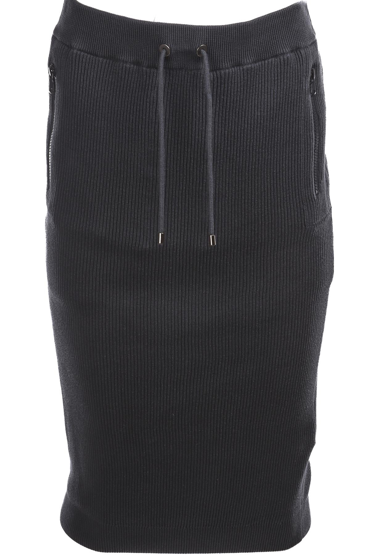BRUNELLO CUCINELLI NAVY KNIT MIDI SKIRT SMALL