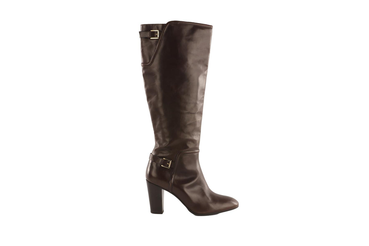 FRATELLI ROSSETTI BROWN LEATHER KNEE HIGH BOOTS EU 40 UK 7 US 10
