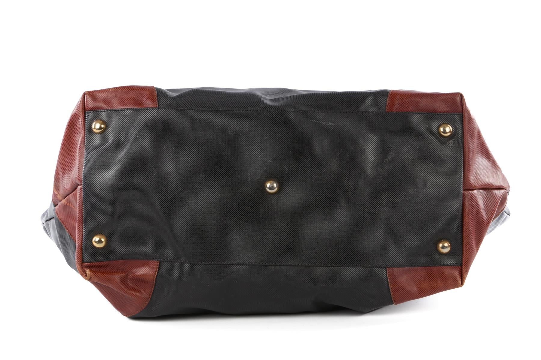 BOTTEGA VENETA BLACK VINTAGE MARCO POLO LEATHER TOTE BAG