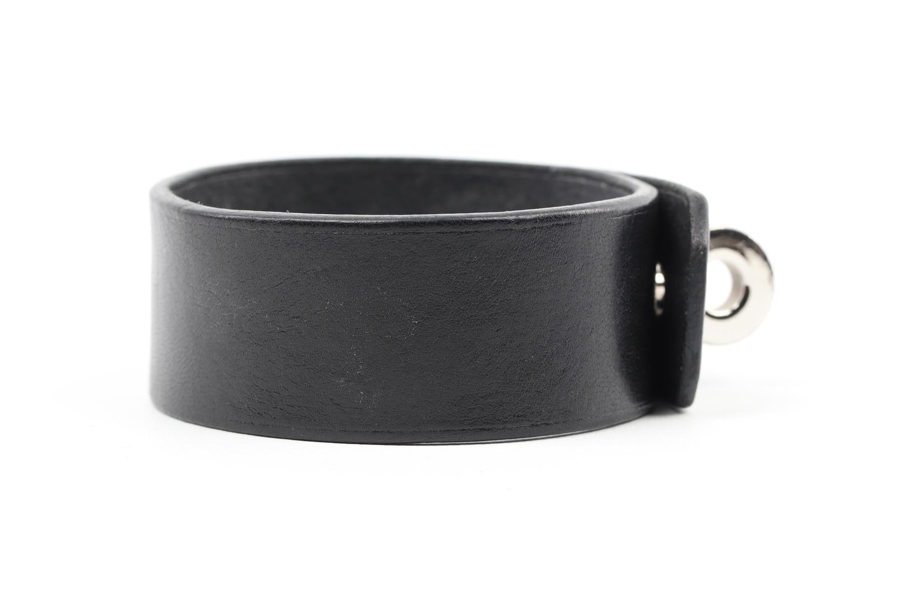 HERMÈS BLACK 2014 HIP HOP LEATHER BRACELET