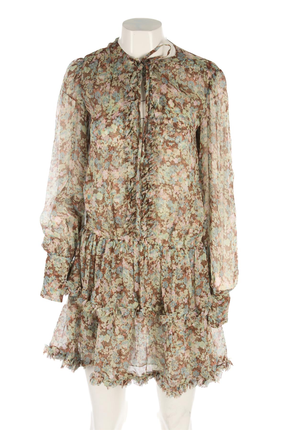STELLA MCCARTNEY GREEN SILK MINI DRESS IT 36 UK 4