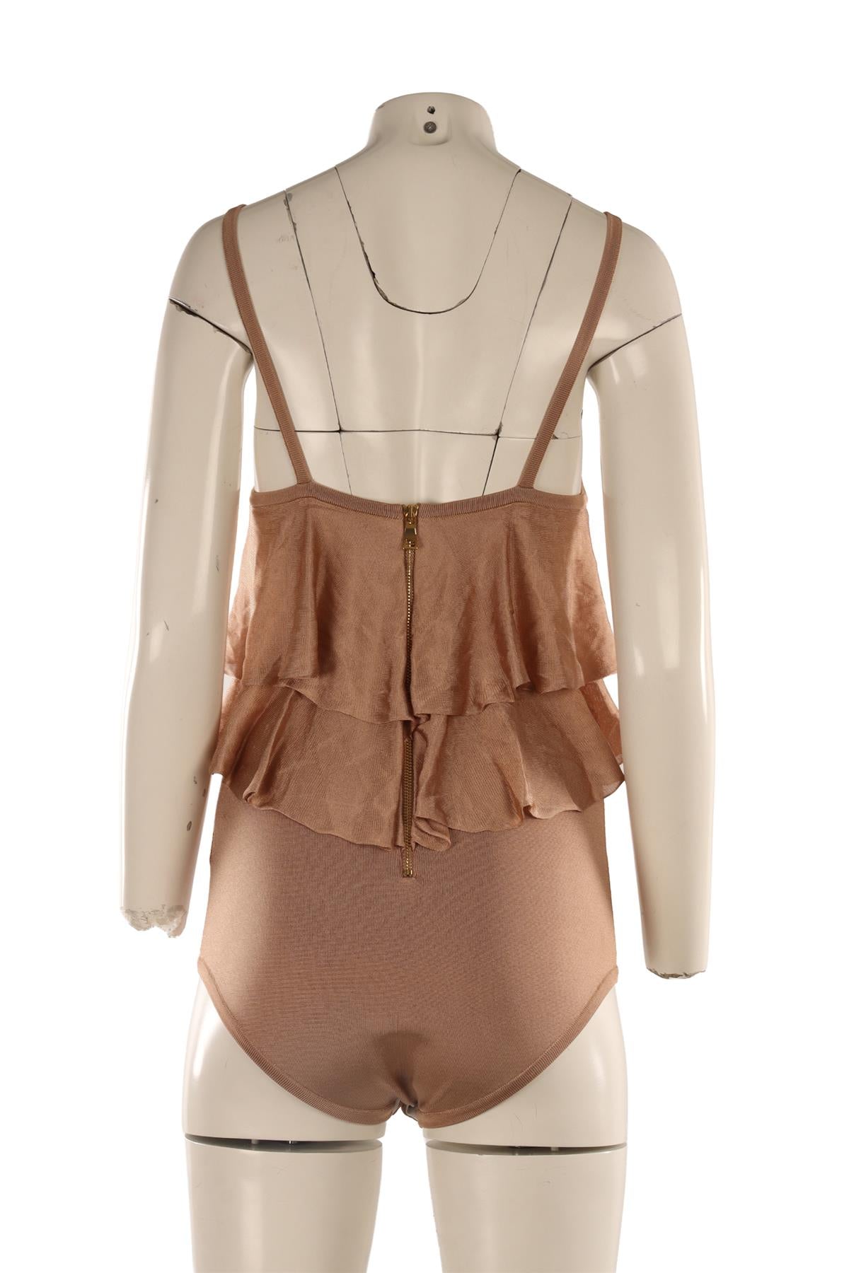 BALMAIN BEIGE KNIT BODYSUIT FR 38 UK 10