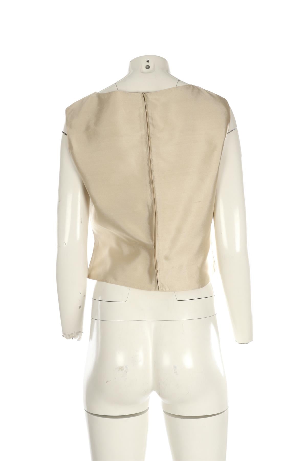 VALENTINO CREAM VINTAGE SILK TOP UK 12