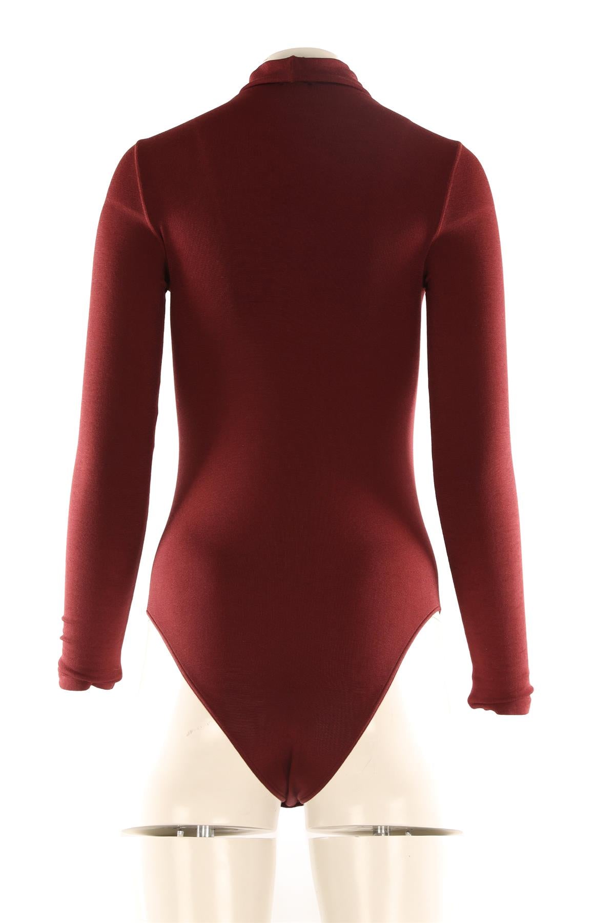 WOLFORD BURGUNDY BODYSUIT SMALL