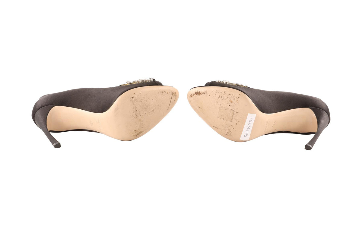 MIU MIU BLACK SATIN PUMPS EU 38.5 UK 5.5 US 8.5