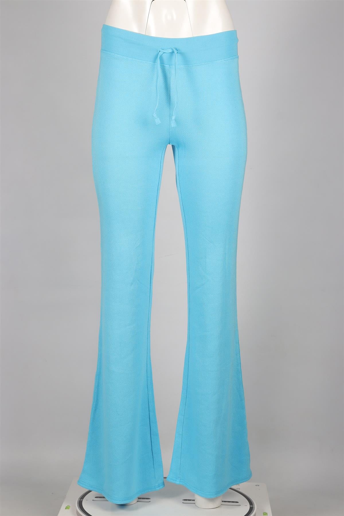 SKIMS BLUE COTTON FLARED PANTS XSMALL