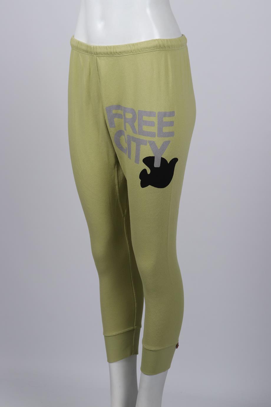FREE CITY PRINTED COTTON TRACK PANTS MEDIUM