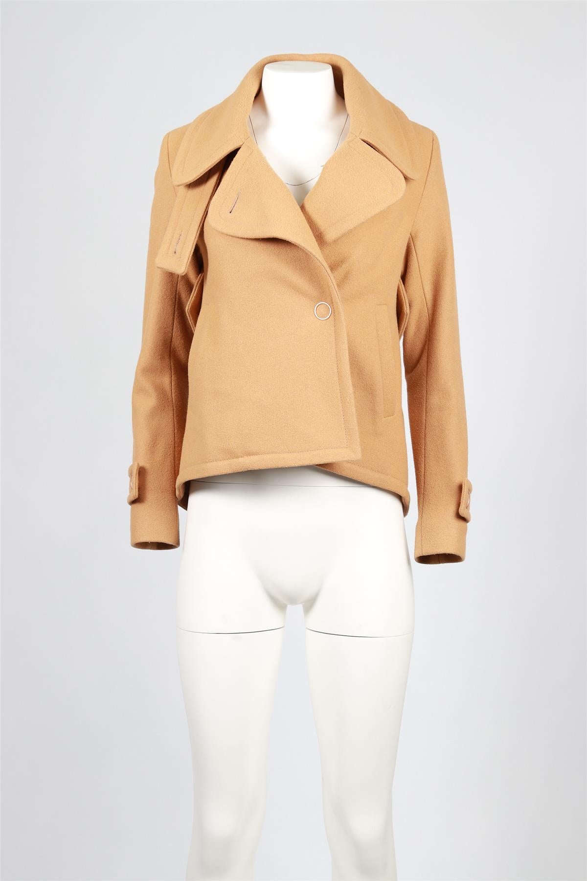 EUDON CHOI BROWN WOOL BLEND COAT UK 8