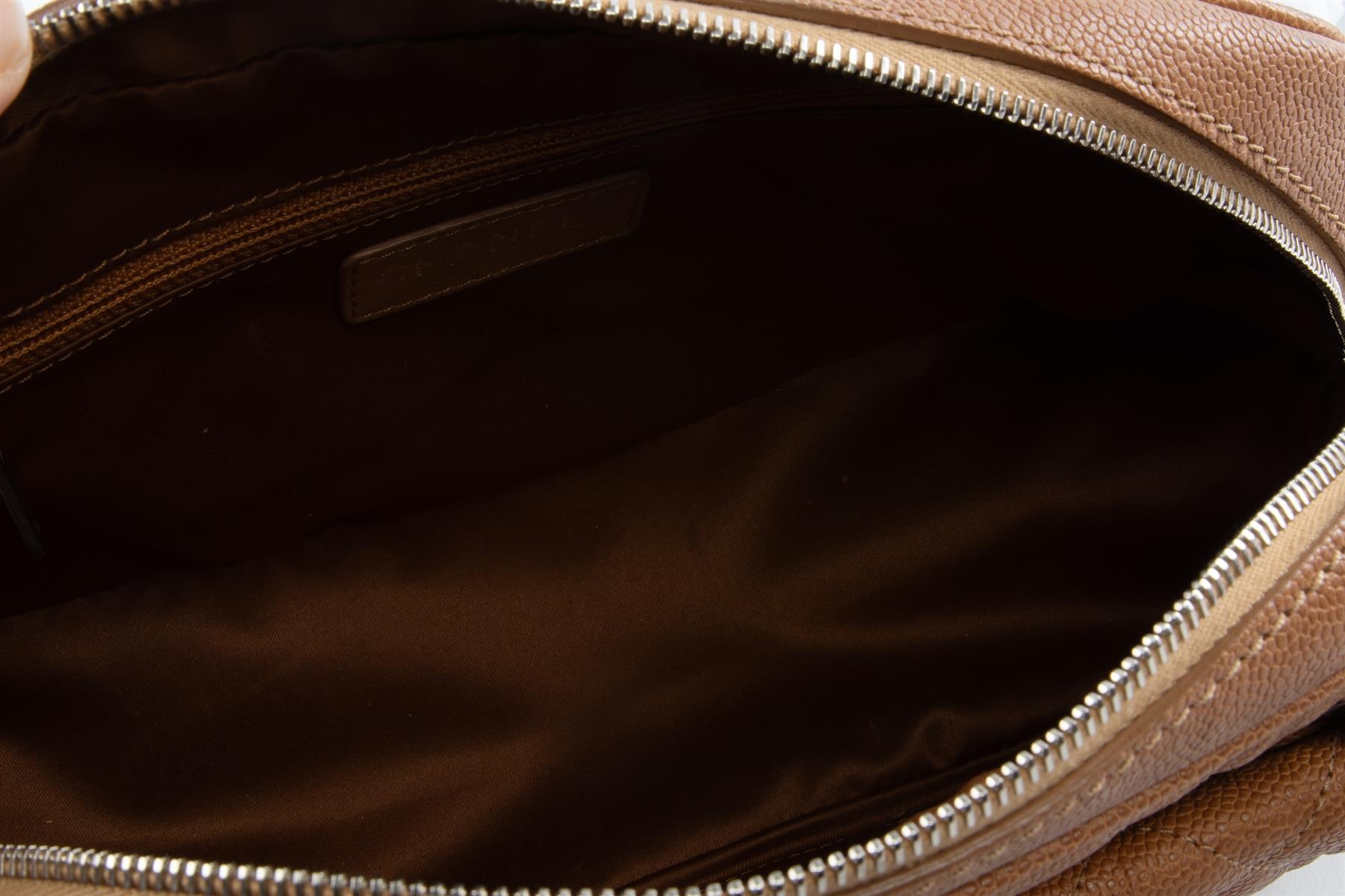 CHANEL TAN 2012-2013 CAVIAR LEATHER SHOULDER BAG