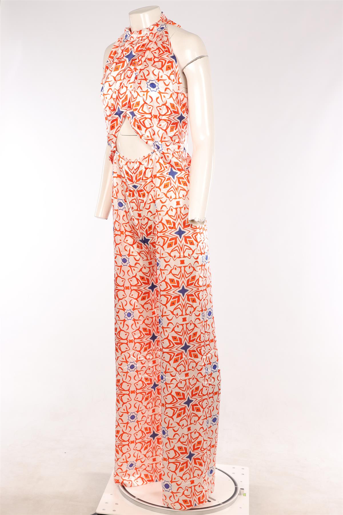 SEREN LONDON MULTI SILK JUMPSUIT MEDIUM