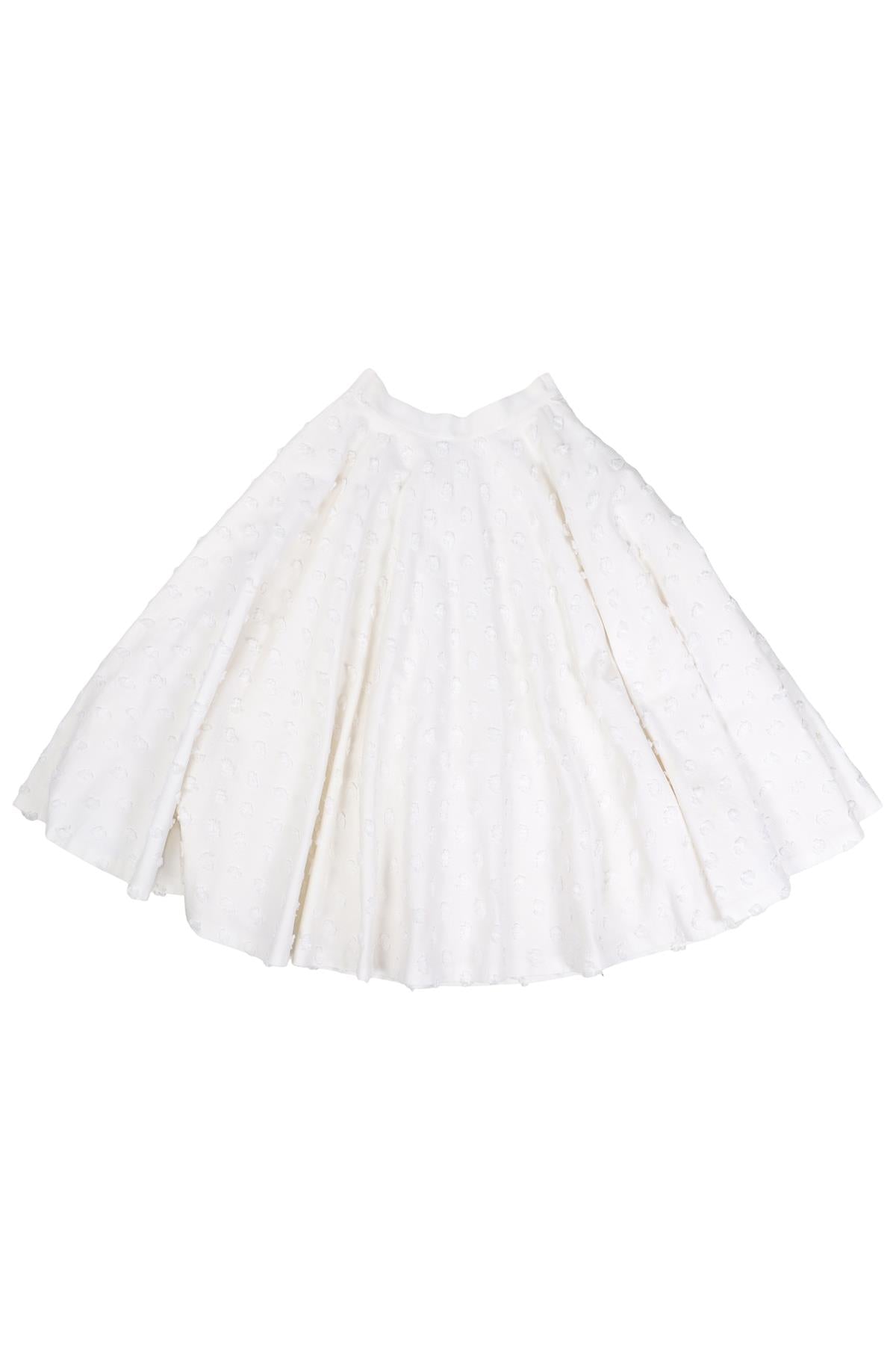 LOUIS VUITTON WHITE COTTON MIDI SKIRT FR 34 UK 6