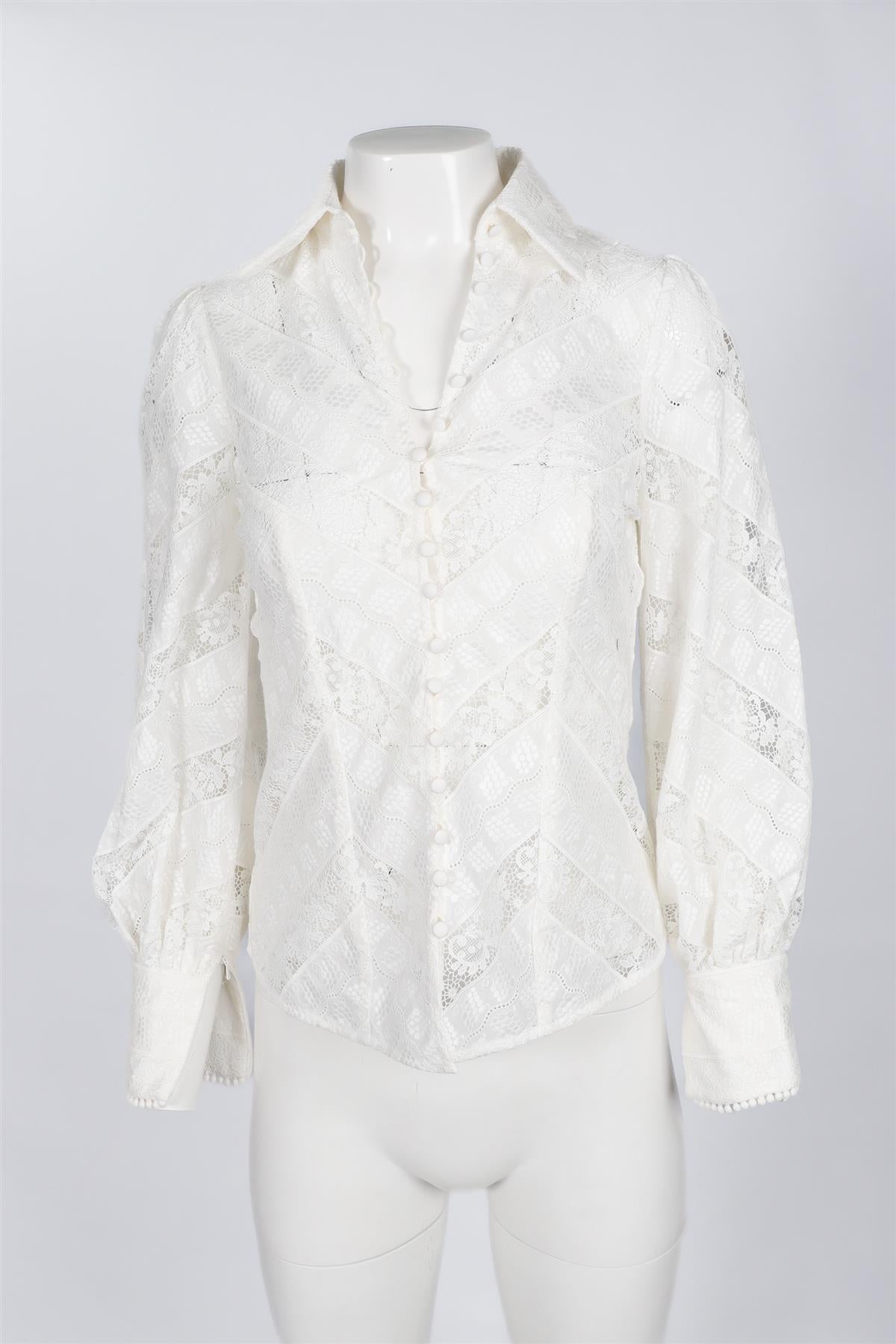 ZIMMERMANN WHITE COTTON SHIRT US 0 UK 4