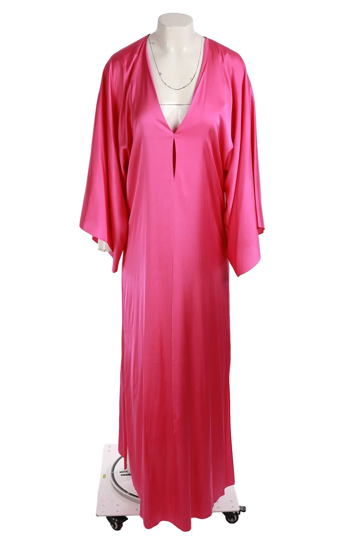 ALEXIS PINK SATIN MAXI DRESS SMALL