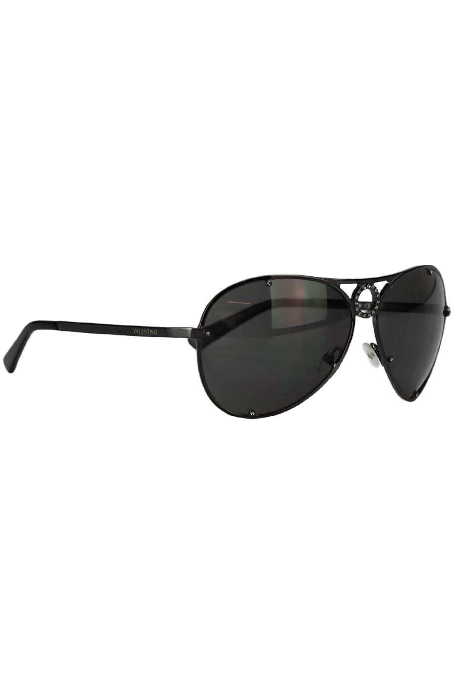 VALENTINO GARAVANI GUNMETAL TONE SUNGLASSES