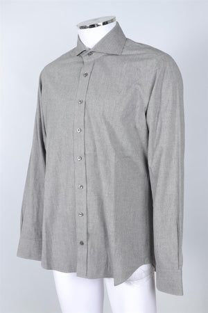 THOM SWEENEY GREY MEN'S COTTON SHIRT 17 UK 46