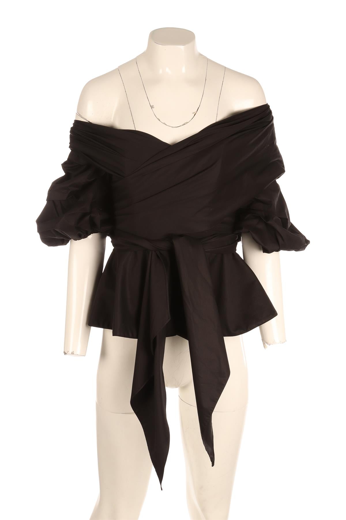 JOHANNA ORTIZ BLACK COTTON TOP US 2 UK 6