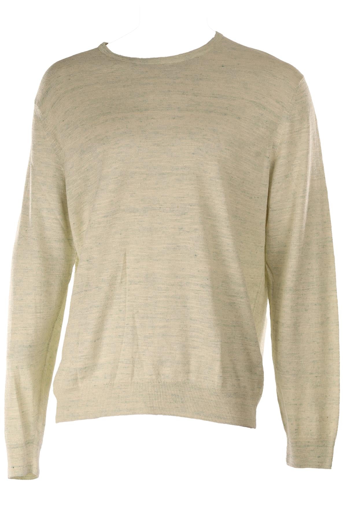 LORO PIANA GREEN MEN'S LINEN SWEATER IT 56 UK/US 46