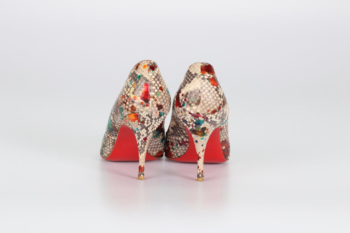 CHRISTIAN LOUBOUTIN SNAKESKIN PUMPS EU 39 UK 6 US 9