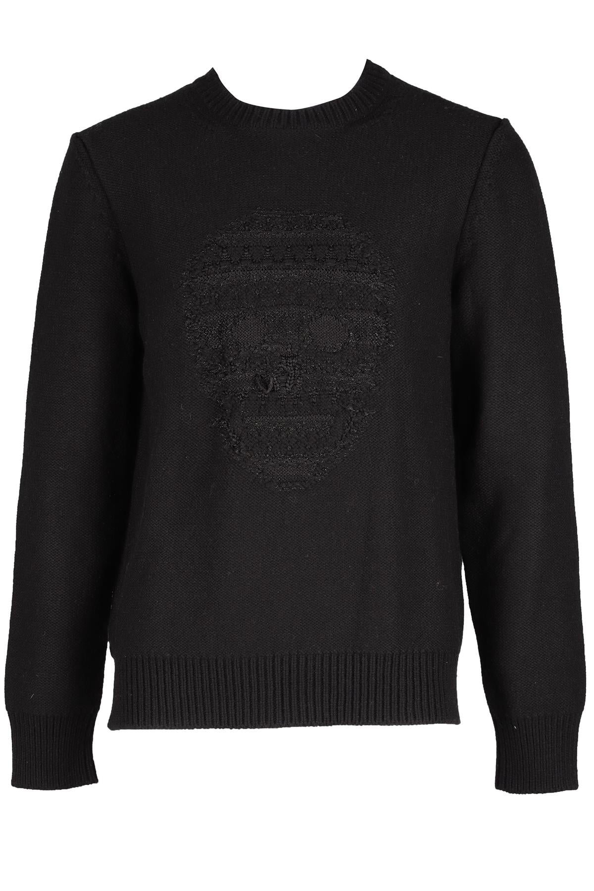 ALEXANDER MCQUEEN BLACK MEN'S WOOL SWEATER LARGE
