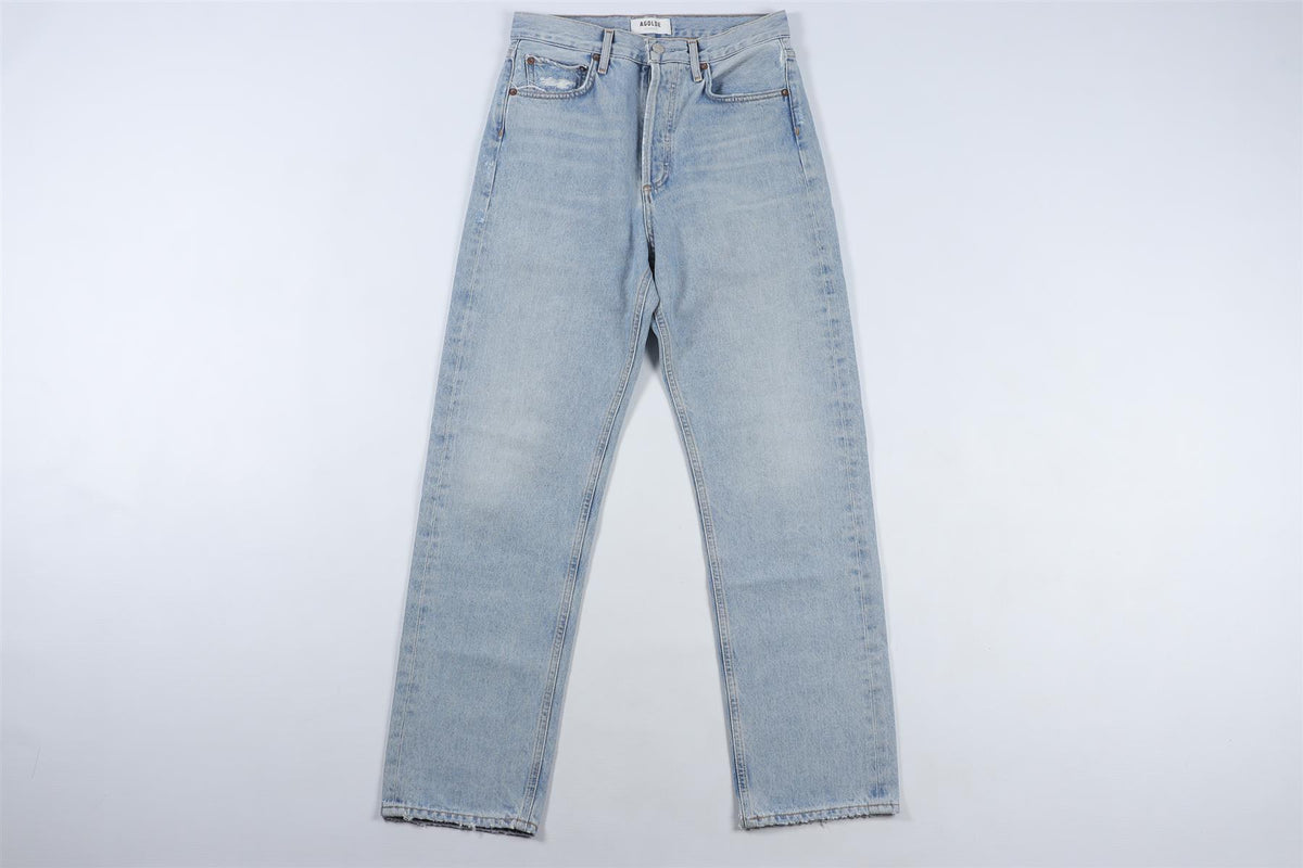 AGOLDE BLUE HIGH RISE STRAIGHT LEG JEANS W24 UK 6