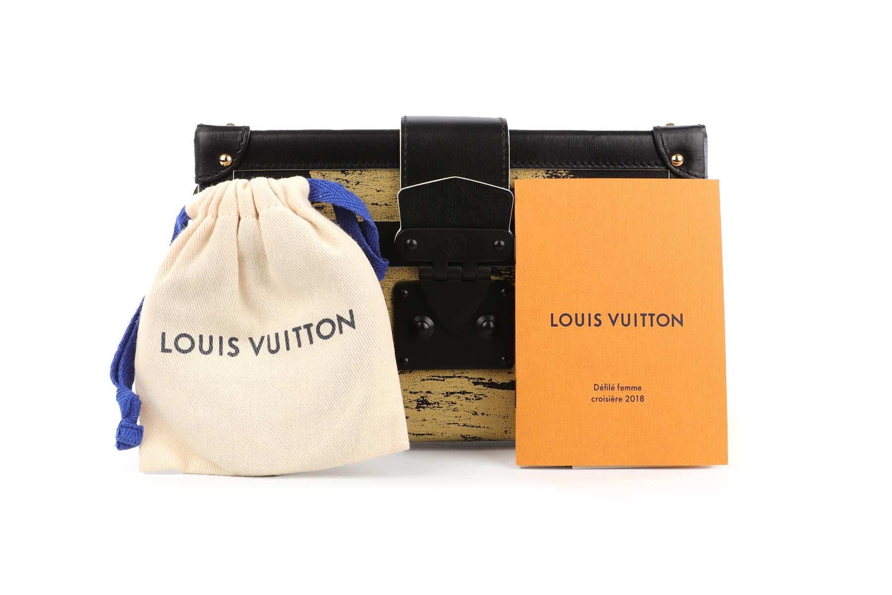 LOUIS VUITTON BLACK 2017 PETITE MALLE GOLDEN LIGHT LEATHER CLUTCH