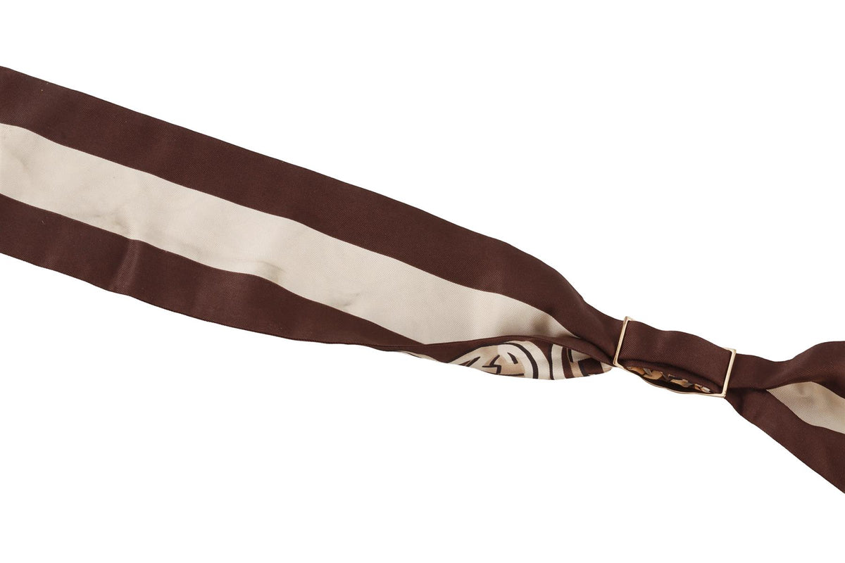 BROWN GG SILK SCARF