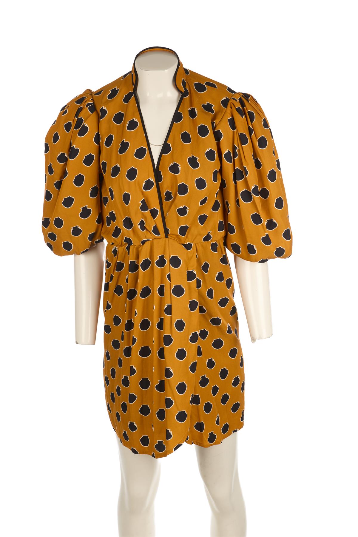 JOHANNA ORTIZ ORANGE WOVEN MINI DRESS US 2 UK 6