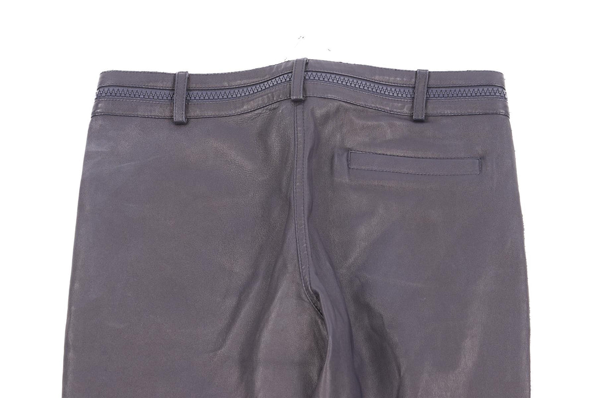 GIVENCHY NAVY LEATHER SKINNY PANTS FR 36
