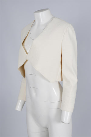 DONNA KARAN CREAM LINEN JACKET US 10 UK 14