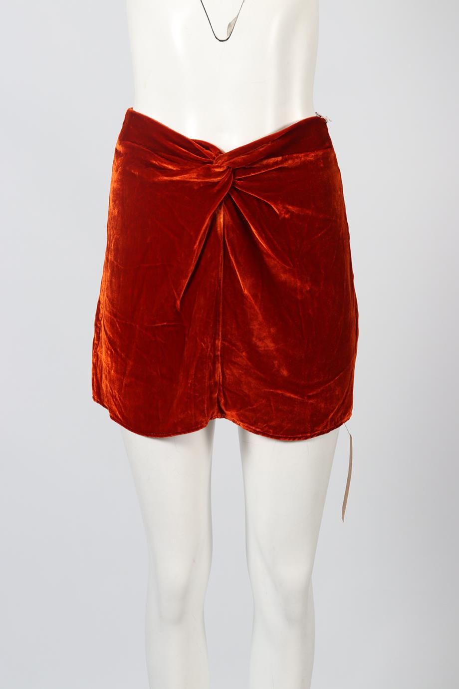 REFORMATION VELVET MINI SKIRT US 2 UK 6