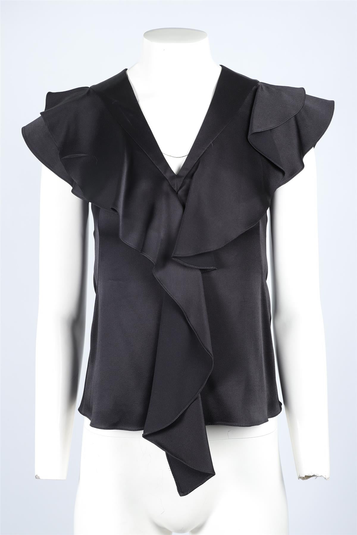 PETER PILOTTO BLACK SILK TOP UK 4
