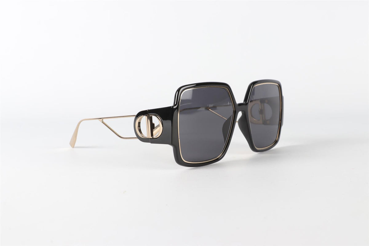 CHRISTIAN DIOR BLACK SQUARE FRAME ACETATE SUNGLASSES
